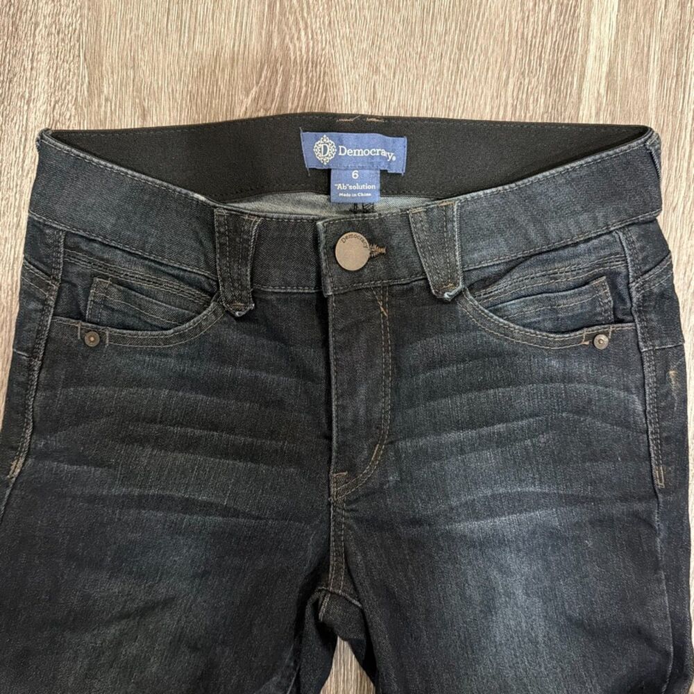Democracy Women's Ab Solution Denim Jeans mid rise stretch skinny Size 6 short